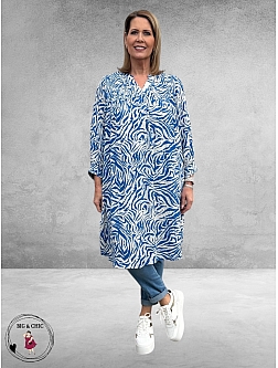 NO.1 By OX Jurk Smock Blauw-Wit 